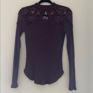 Purple Lace Free People Top